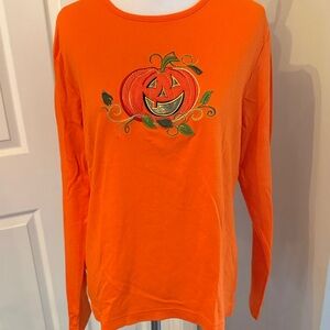 White Stag Pumpkin Long Sleeve Shirt, Size L